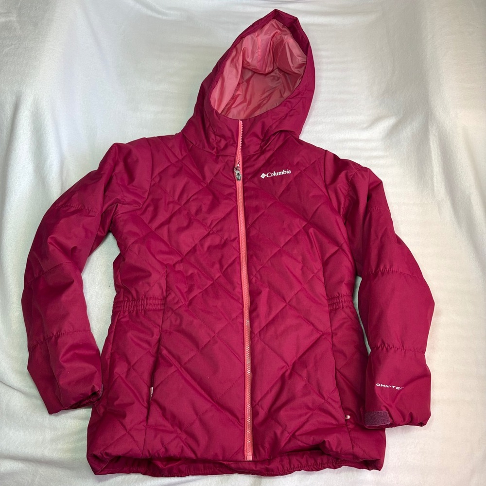 Columbia Omni-Tech Quilted Puffer Jacket Magenta Pink Hooded XL